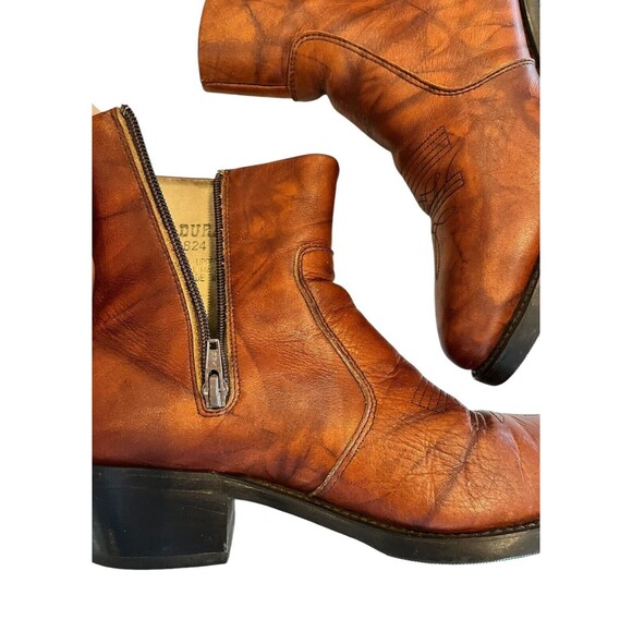 Durango Mens Leather Boots Ankle Zip Up Cowboy Western TR824 Brown Size … - Picture 10 of 11